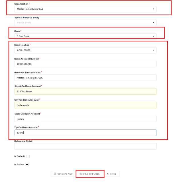 Add Bank Acct Borrower 2