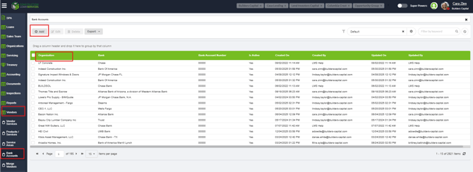 Add Bank Acct Vendor 1