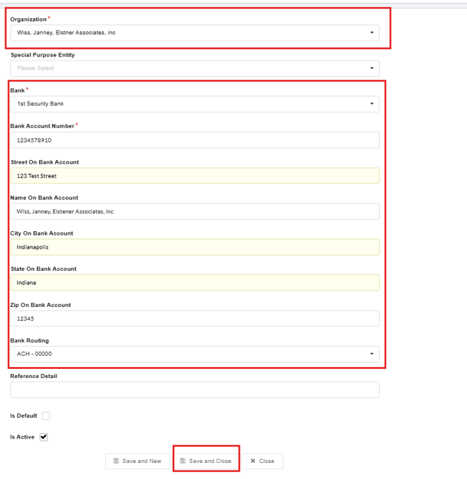 Add Bank Acct Vendor 2